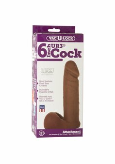 Ur3 Cock - 6&quot; - Brown