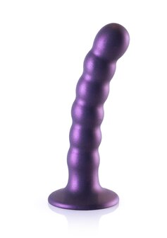 Beaded G-Spot Dildo - 5&#039;&#039; / 13 cm - Metallic Purple