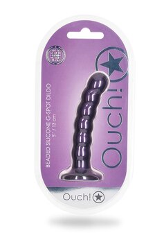 Beaded G-Spot Dildo - 5&#039;&#039; / 13 cm - Metallic Purple