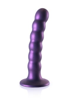Beaded G-Spot Dildo - 5&#039;&#039; / 13 cm - Metallic Purple
