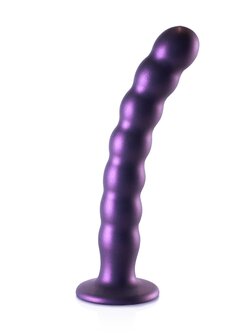 Beaded G-Spot Dildo - 8&#039;&#039; / 20,5 cm - Metallic Purple