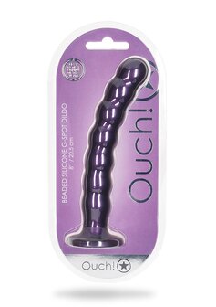 Beaded G-Spot Dildo - 8&#039;&#039; / 20,5 cm - Metallic Purple