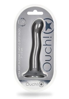 Ultra Soft Curvy G-Spot Dildo - 7&#039;&#039; / 17 cm - Gun Metal