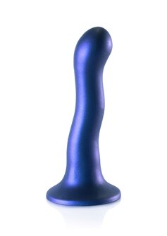 Ultra Soft Curvy G-Spot Dildo - 7&#039;&#039; / 17 cm - Metallic Blue
