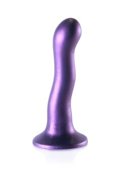 Ultra Soft Curvy G-Spot Dildo -7&#039;&#039;/17 cm-Metallic Purple
