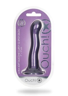 Ultra Soft Curvy G-Spot Dildo -7&#039;&#039;/17 cm-Metallic Purple