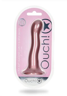 Ultra Soft Curvy G-Spot Dildo - 7&#039;&#039; / 17 cm - Rose Gold
