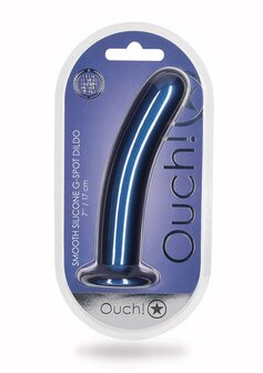 Smooth G-Spot Dildo - 7&#039;&#039; / 17 cm - Metallic Blue