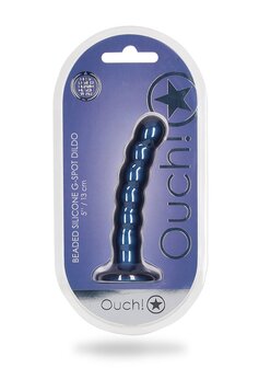 Beaded G-Spot Dildo - 5&#039;&#039; / 13 cm - Metallic Blue