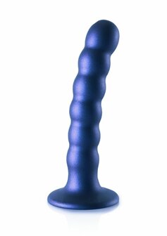 Beaded G-Spot Dildo - 5&#039;&#039; / 13 cm - Metallic Blue