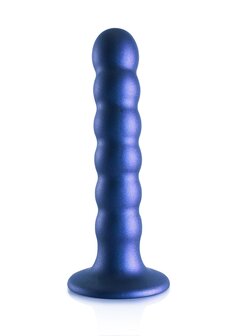 Beaded G-Spot Dildo - 5&#039;&#039; / 13 cm - Metallic Blue