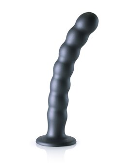 Beaded G-Spot Dildo - 8&#039;&#039; / 20,5 cm - Gun Metal