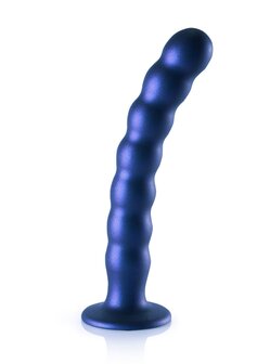 Beaded G-Spot Dildo - 8&#039;&#039; / 20,5 cm - Metallic Blue