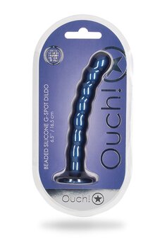 Beaded G-Spot Dildo - 6,5&#039;&#039; / 16,5 cm - Metallic Blue