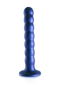 Beaded G-Spot Dildo - 6,5&#039;&#039; / 16,5 cm - Metallic Blue