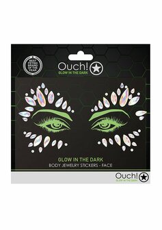 Body Jewelry Stickers - Face - Glow in the Dark - Opal One Size