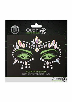 Body Jewelry Stickers - Face - Glow in the Dark - Opal One Size