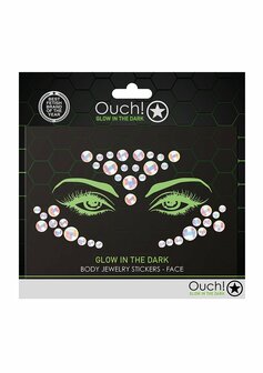 Body Jewelry Stickers - Face - Glow in the Dark - Opal One Size