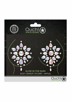 Body Jewelry Stickers - Nipples - Glow in the Dark - Opal One Size