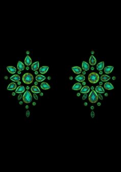 Body Jewelry Stickers - Nipples - Glow in the Dark - Opal One Size