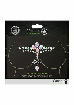 Body Jewelry Stickers - Chest - Glow in the Dark - Opal One Size