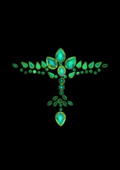 Body Jewelry Stickers - Chest - Glow in the Dark - Opal One Size