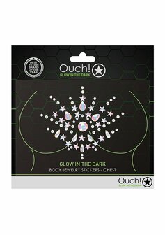 Body Jewelry Stickers - Chest - Glow in the Dark - Opal One Size