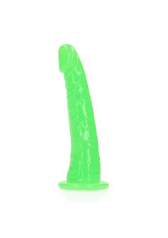 Slim Dildo Suction Cup - GitD - 6&#039;&#039; / 15,5 cm - Neon Green