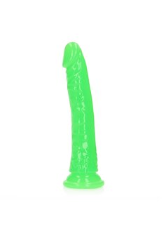 Slim Dildo Suction Cup - GitD - 8&#039;&#039; / 20 cm - Neon Green