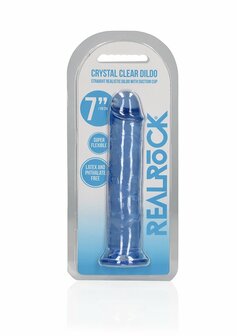 Straight Realistic Dildo Suction Cup - 7&#039;&#039; / 18 - Blue