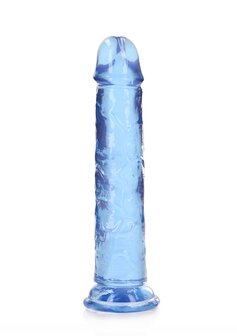 Straight Realistic Dildo Suction Cup - 7&#039;&#039; / 18 - Blue