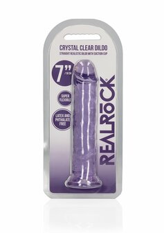 Straight Realistic Dildo Suction Cup - 7&#039;&#039; / 18 - Purple