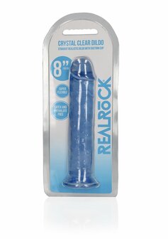 Straight Realistic Dildo Suction Cup - 8&#039;&#039; / 20 - Blue