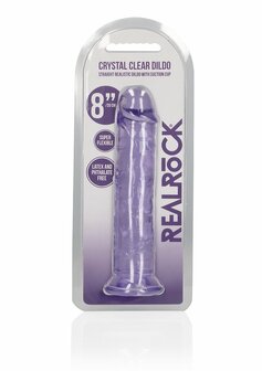 Straight Realistic Dildo Suction Cup - 8&#039;&#039; / 20 - Purple
