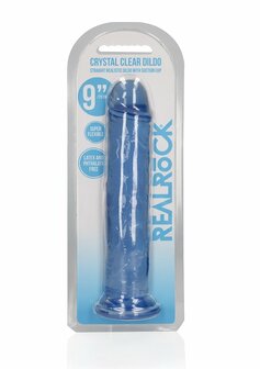 Straight Realistic Dildo Suction Cup - 9&#039;&#039; / 23 - Blue