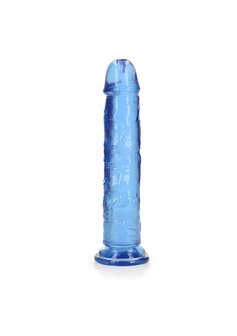Straight Realistic Dildo Suction Cup - 9&#039;&#039; / 23 - Blue