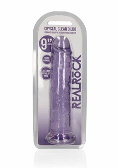 Straight Realistic Dildo Suction Cup - 9&#039;&#039; / 23 - Purple