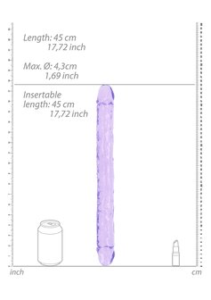 Realistic Double Dong - 18&#039;&#039; / 45 cm - Purple