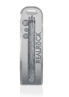 Realistic Double Dong - 18&#039;&#039; / 45 cm - Transparent