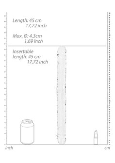 Realistic Double Dong - 18&#039;&#039; / 45 cm - Transparent
