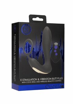 E-stim Vibrerende Butt Plug &amp; Cockring