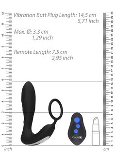 E-stim Vibrerende Butt Plug &amp; Cockring