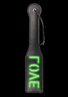&#039;Love&#039;&#039; Paddle - Glow in the Dark - Black/Neon Green