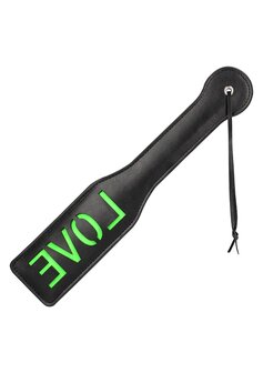 &#039;Love&#039;&#039; Paddle - Glow in the Dark - Black/Neon Green