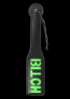 &#039;Bitch&#039;&#039; Paddle - Glow in the Dark - Black/Neon Green