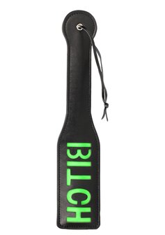 &#039;Bitch&#039;&#039; Paddle - Glow in the Dark - Black/Neon Green