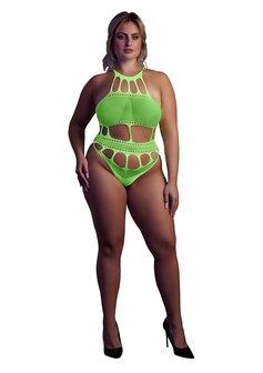 Body with Grecian Neckline - Neon Green - XL/XXXXL XL-XXXXL