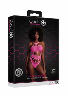 Body with Grecian Neckline - Neon Pink - XS/XL XS-XL