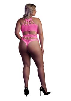 Body with Grecian Neckline - Neon Pink - XL/XXXXL XL-XXXXL