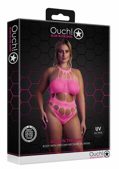 Body with Grecian Neckline - Neon Pink - XL/XXXXL XL-XXXXL